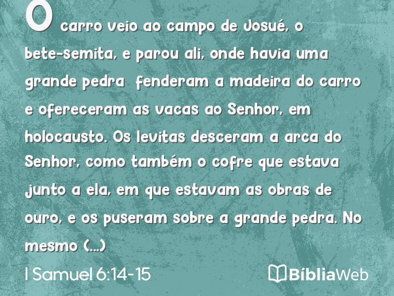 I Samuel 6:14-15 em imagem para compartilhar