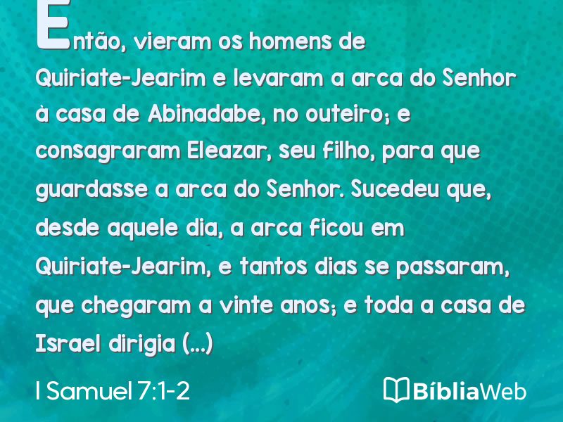 I Samuel 7:1-2 em imagem para compartilhar