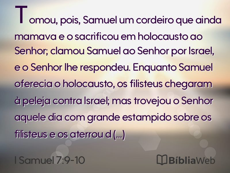 I Samuel 7:9-10 em imagem para compartilhar