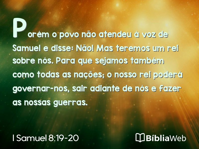 I Samuel 8:19-20 em imagem para compartilhar