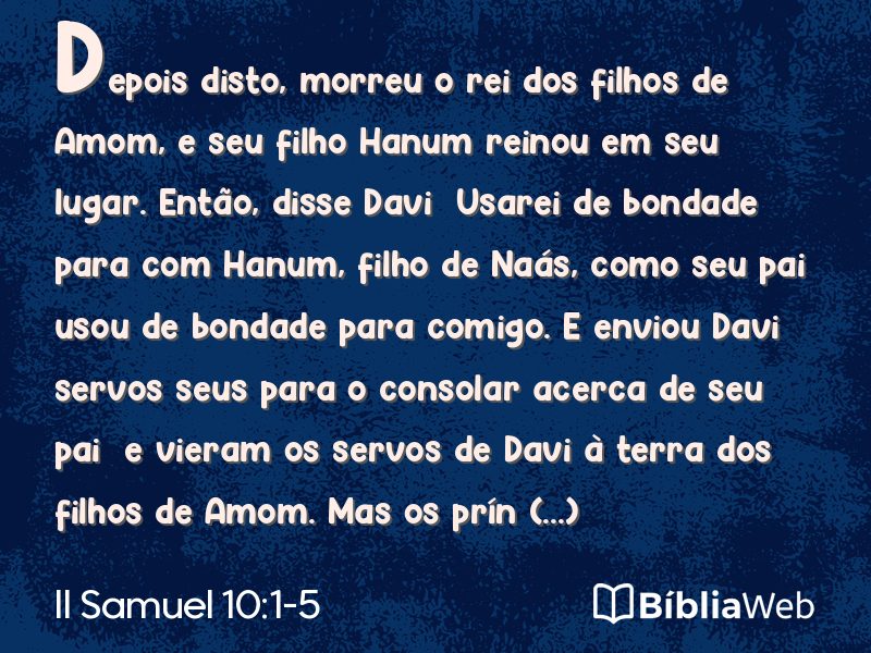 II Samuel 10:1-5 em imagem para compartilhar