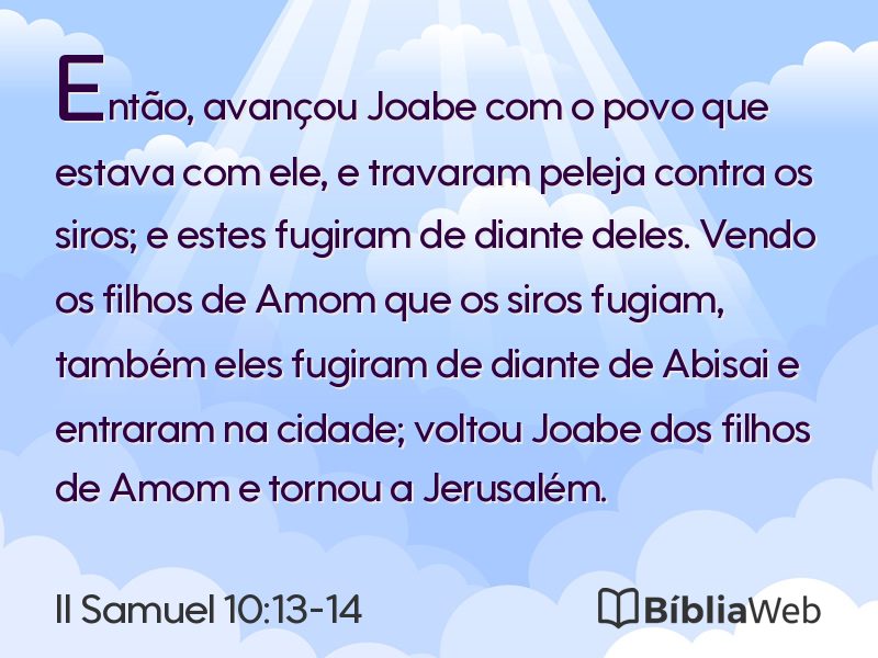 II Samuel 10:13-14 em imagem para compartilhar