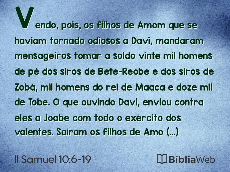 II Samuel 10:6-19 em imagem para compartilhar