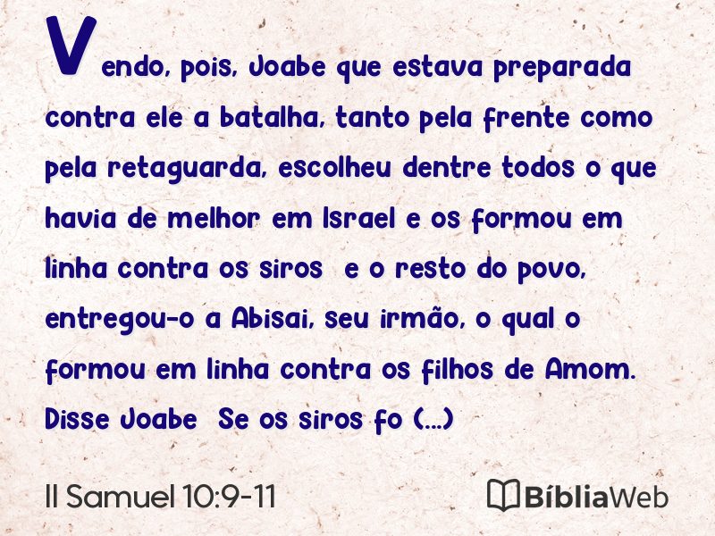 II Samuel 10:9-11 em imagem para compartilhar
