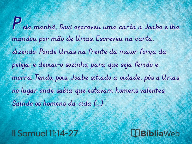 II Samuel 11:14-27 em imagem para compartilhar