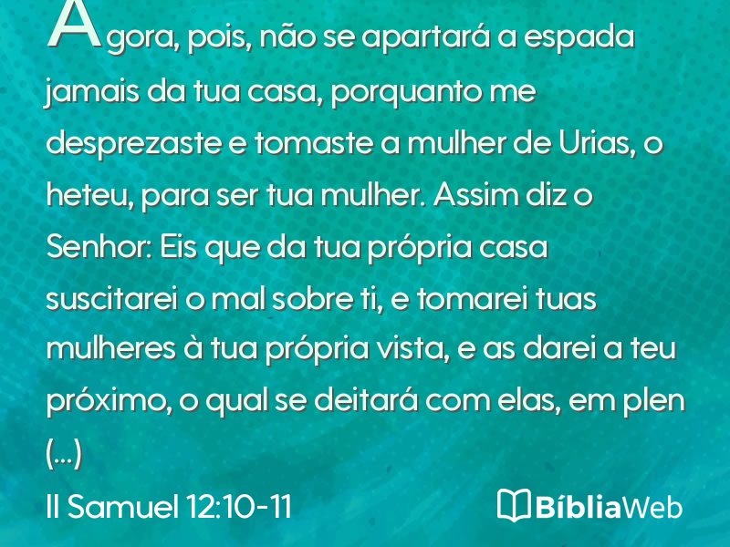 II Samuel 12:10-11 em imagem para compartilhar