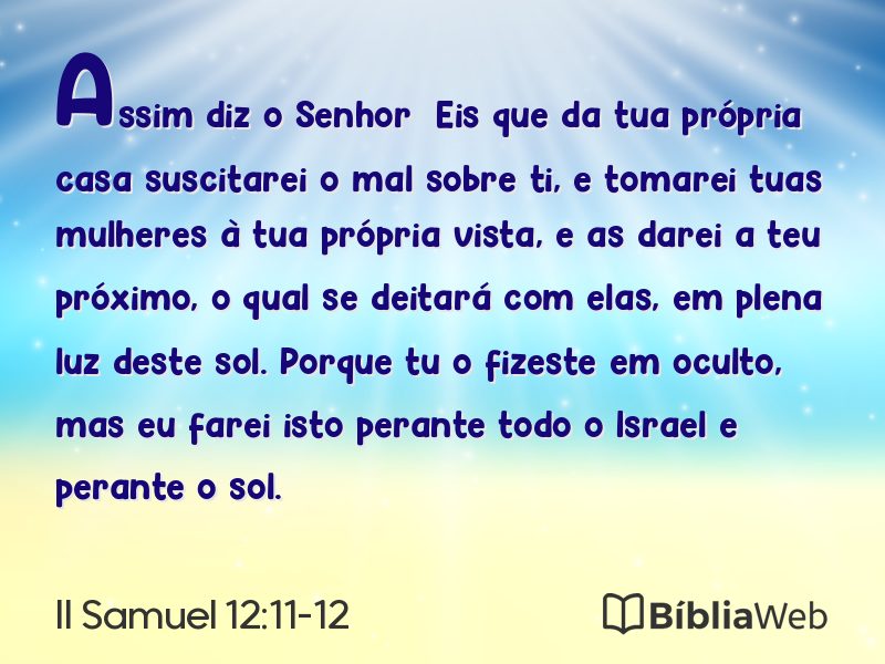 II Samuel 12:11-12 em imagem para compartilhar
