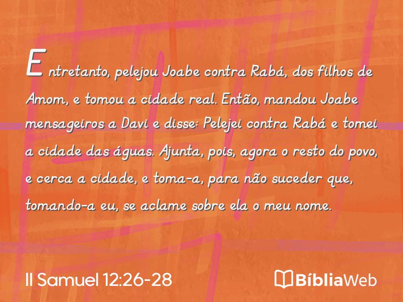 II Samuel 12:26-28 em imagem para compartilhar