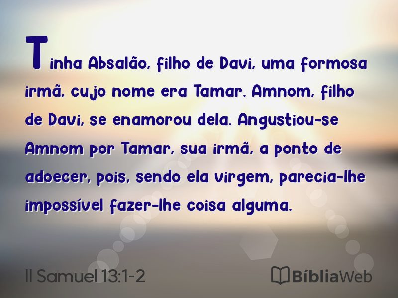 II Samuel 13:1-2 em imagem para compartilhar