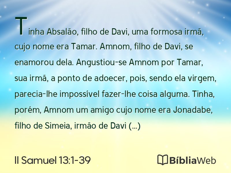 II Samuel 13:1-39 em imagem para compartilhar