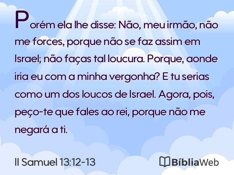 II Samuel 13:12-13 em imagem para compartilhar