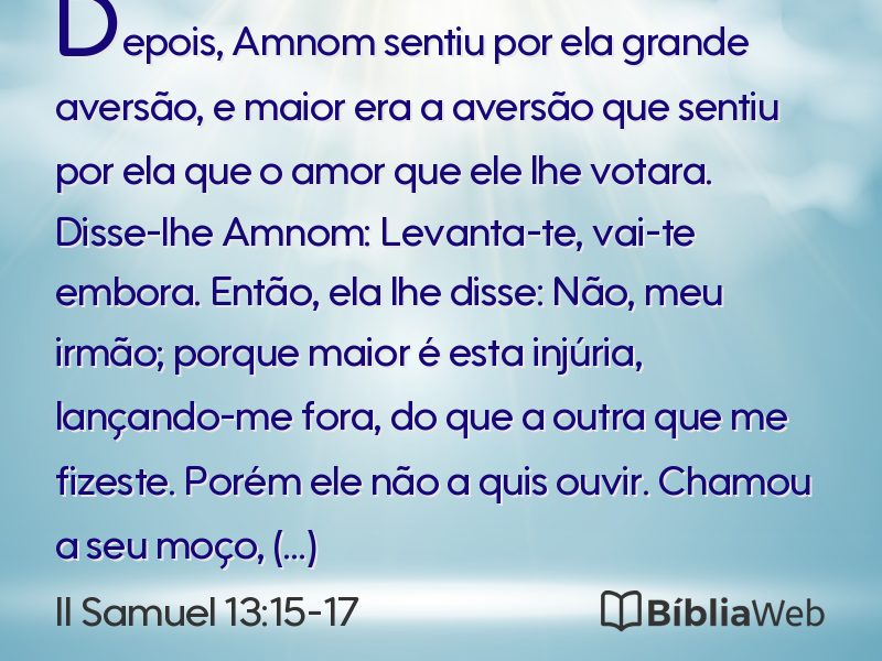 II Samuel 13:15-17 em imagem para compartilhar