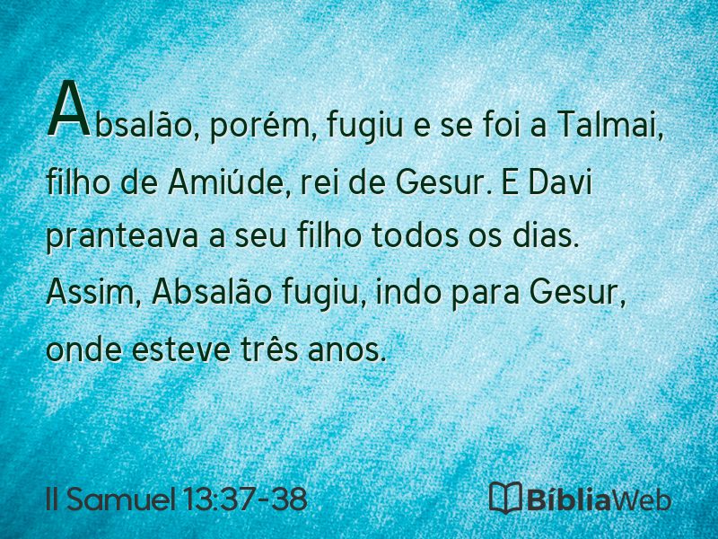 II Samuel 13:37-38 em imagem para compartilhar