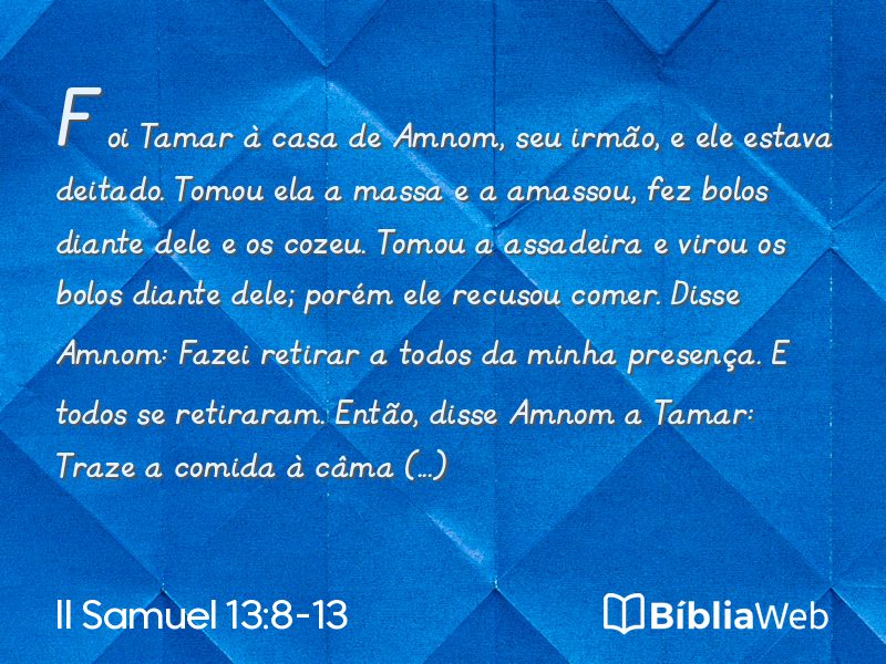 II Samuel 13:8-13 em imagem para compartilhar