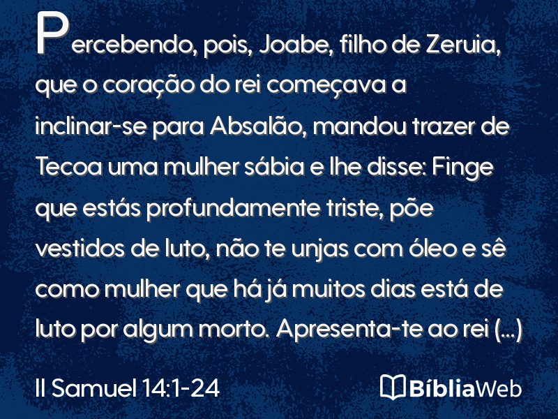 II Samuel 14:1-24 em imagem para compartilhar