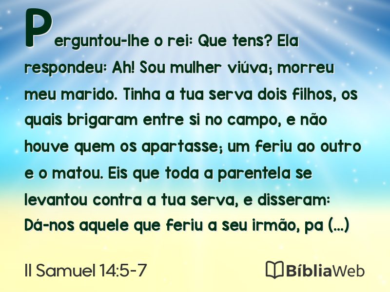 II Samuel 14:5-7 em imagem para compartilhar