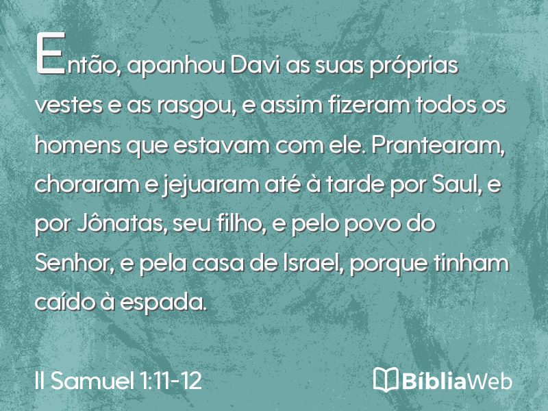 II Samuel 1:11-12 em imagem para compartilhar