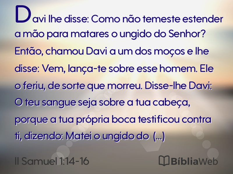 II Samuel 1:14-16 em imagem para compartilhar