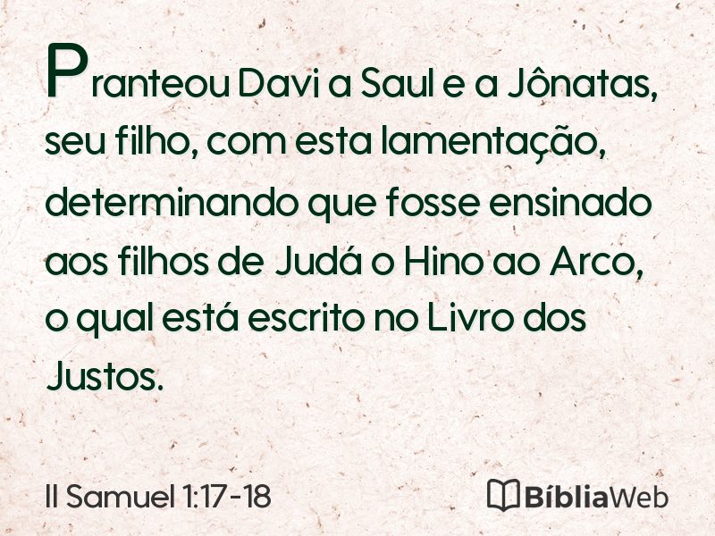 II Samuel 1:17-18 em imagem para compartilhar
