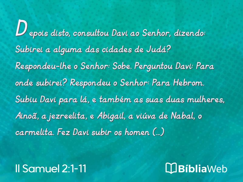 II Samuel 2:1-11 em imagem para compartilhar
