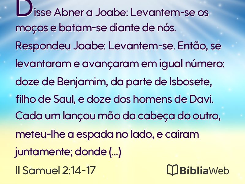 II Samuel 2:14-17 em imagem para compartilhar