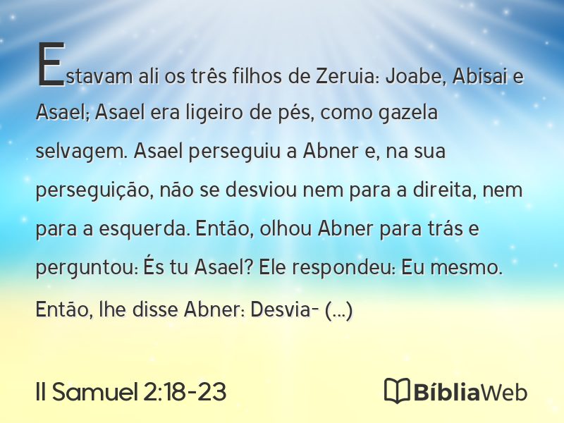 II Samuel 2:18-23 em imagem para compartilhar