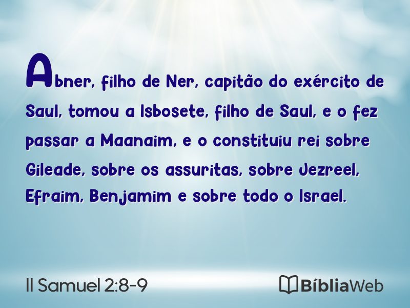II Samuel 2:8-9 em imagem para compartilhar