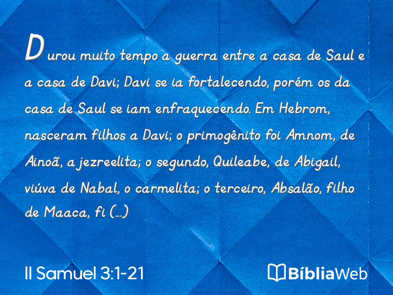 II Samuel 3:1-21 em imagem para compartilhar