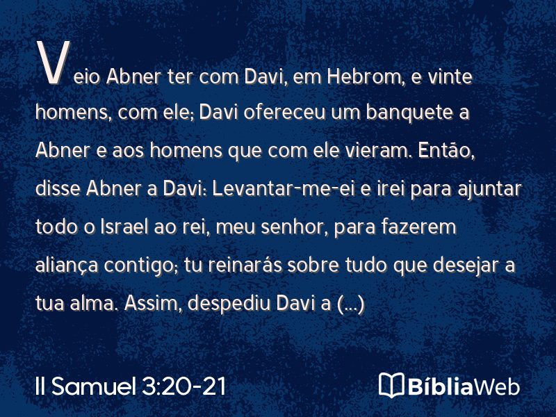 II Samuel 3:20-21 em imagem para compartilhar