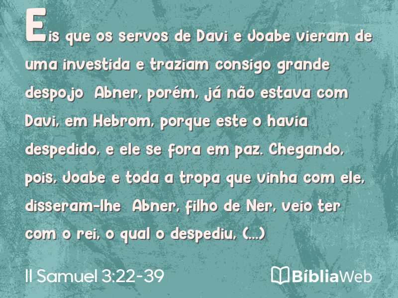 II Samuel 3:22-39 em imagem para compartilhar