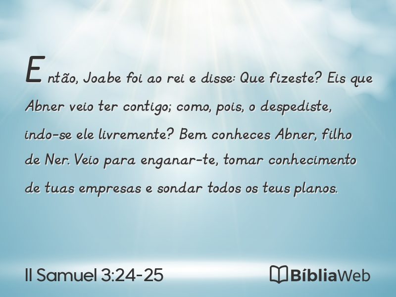 II Samuel 3:24-25 em imagem para compartilhar