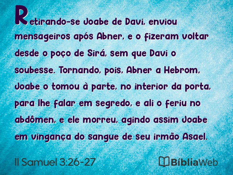 II Samuel 3:26-27 em imagem para compartilhar