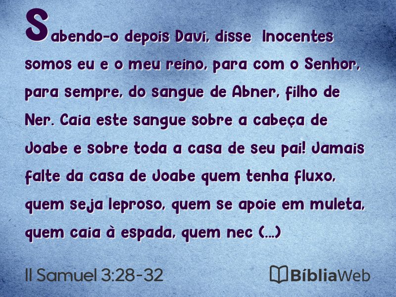 II Samuel 3:28-32 em imagem para compartilhar