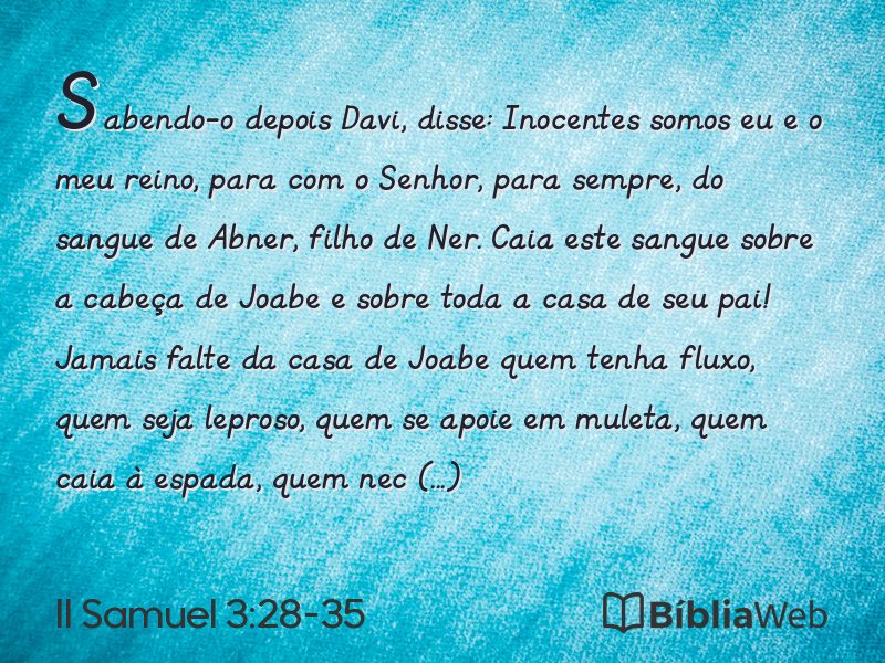 II Samuel 3:28-35 em imagem para compartilhar