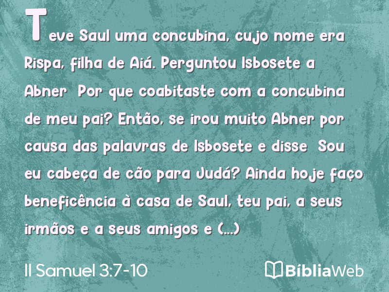 II Samuel 3:7-10 em imagem para compartilhar