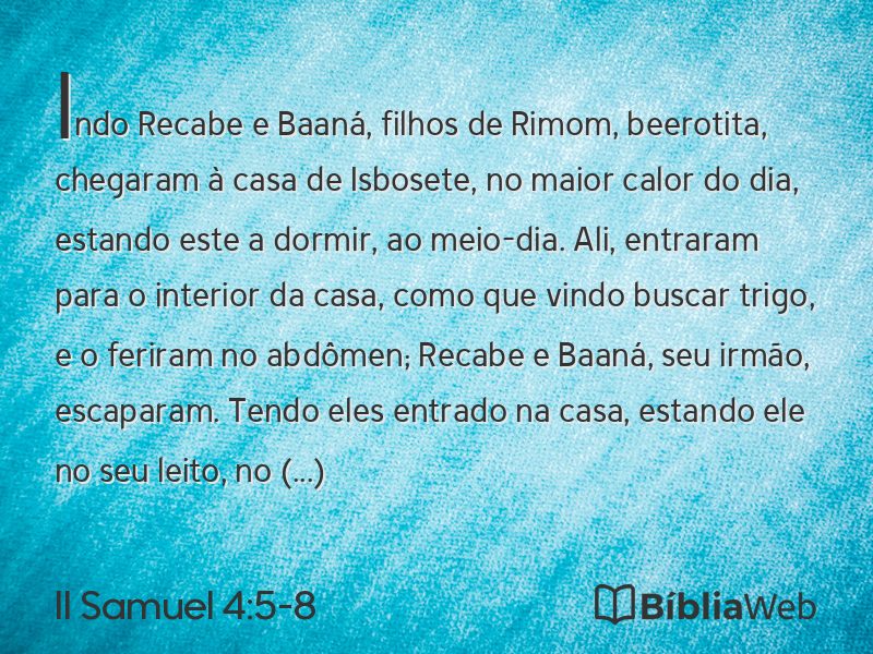 II Samuel 4:5-8 em imagem para compartilhar