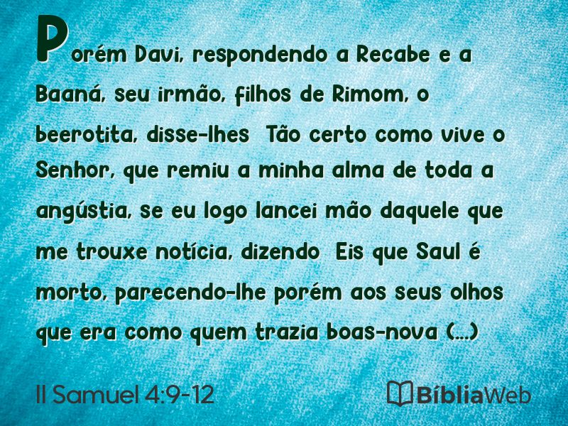 II Samuel 4:9-12 em imagem para compartilhar