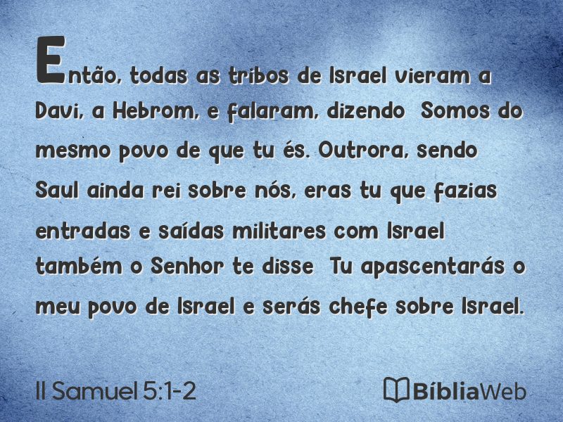 II Samuel 5:1-2 em imagem para compartilhar