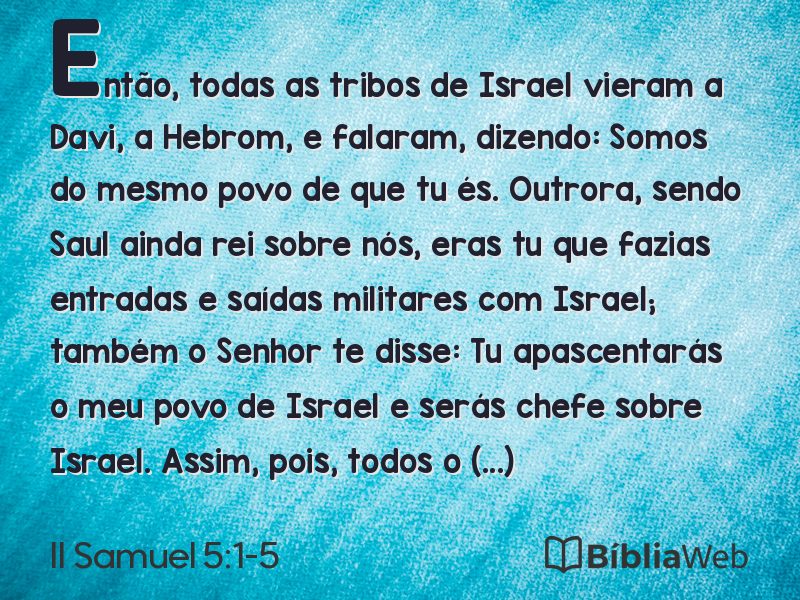 II Samuel 5:1-5 em imagem para compartilhar