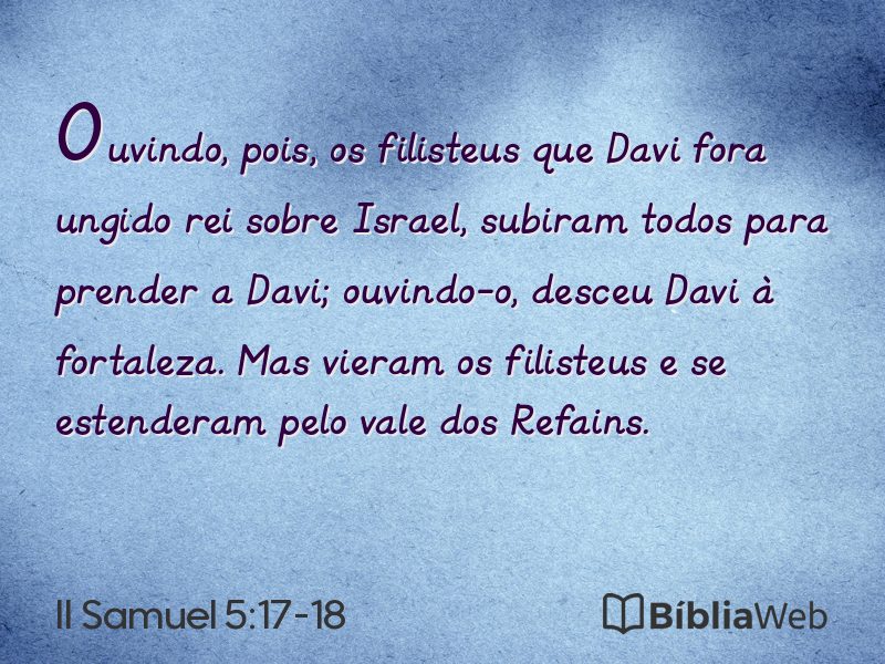 II Samuel 5:17-18 em imagem para compartilhar