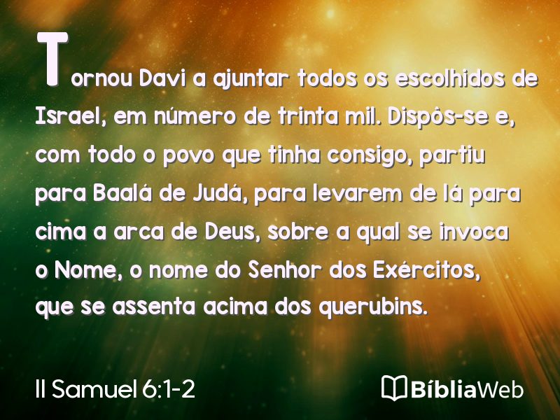 II Samuel 6:1-2 em imagem para compartilhar