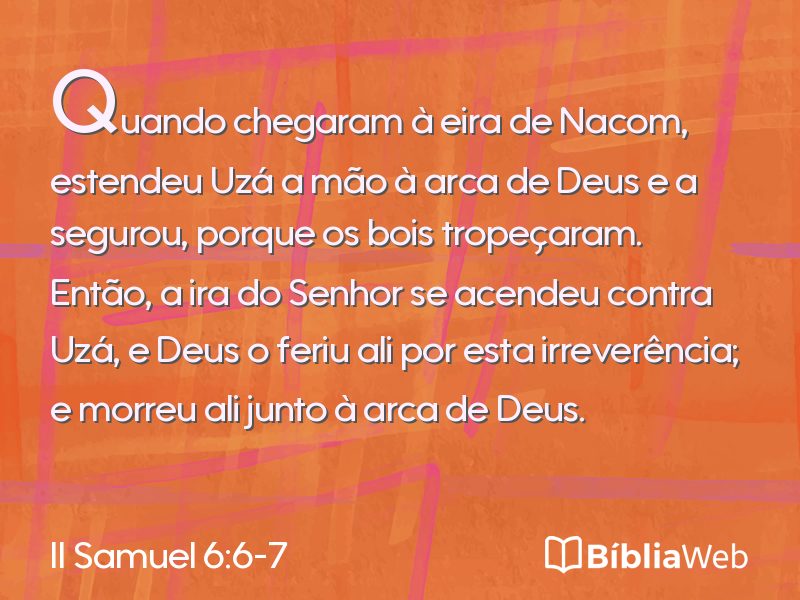 II Samuel 6:6-7 em imagem para compartilhar