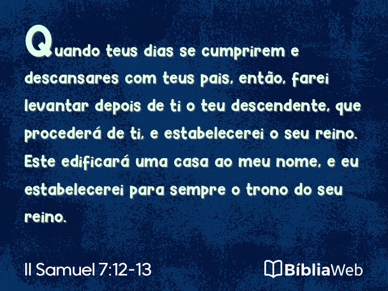 II Samuel 7:12-13 em imagem para compartilhar