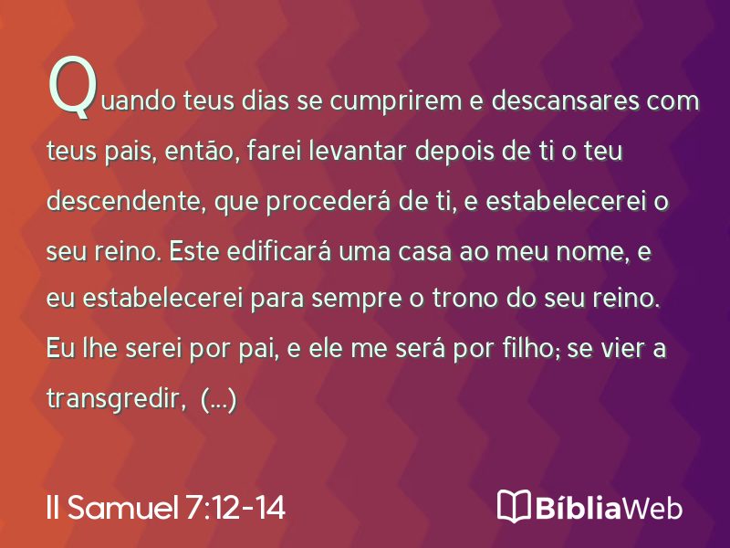 II Samuel 7:12-14 em imagem para compartilhar