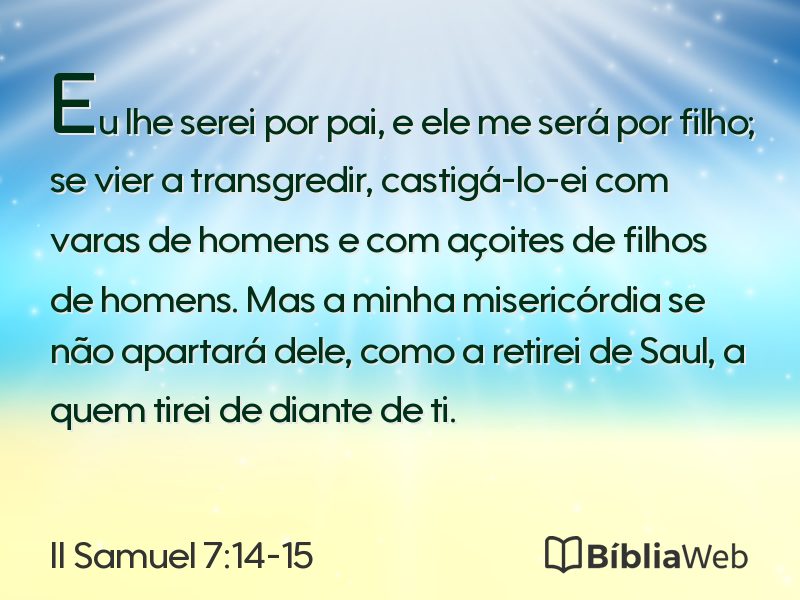 II Samuel 7:14-15 em imagem para compartilhar