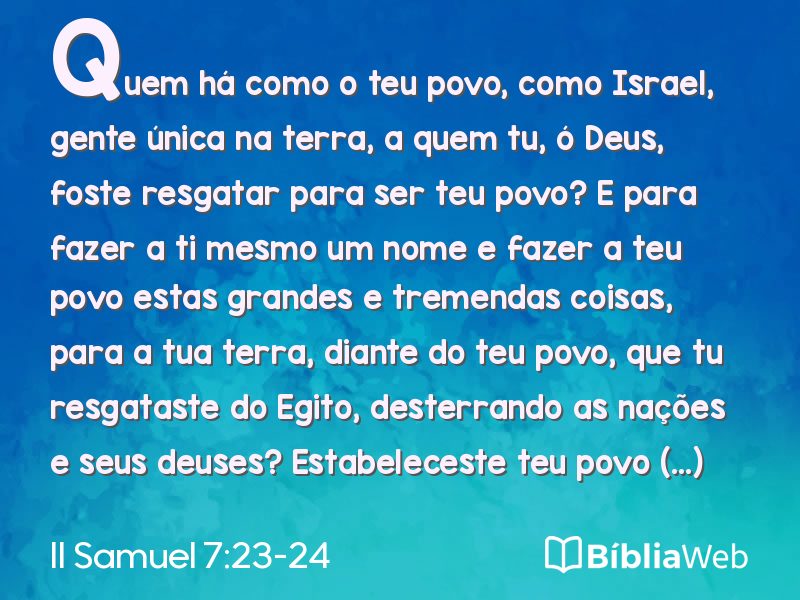 II Samuel 7:23-24 em imagem para compartilhar