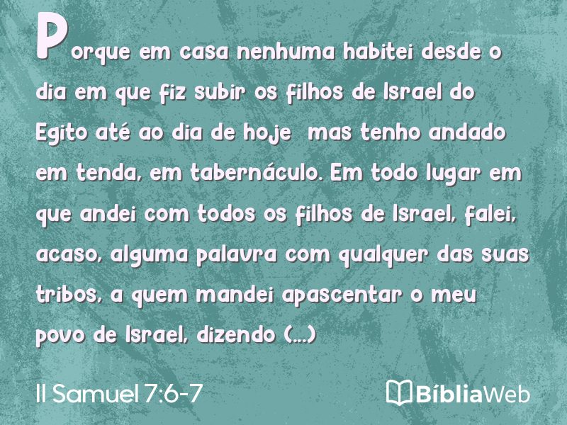 II Samuel 7:6-7 em imagem para compartilhar