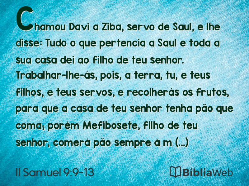 II Samuel 9:9-13 em imagem para compartilhar