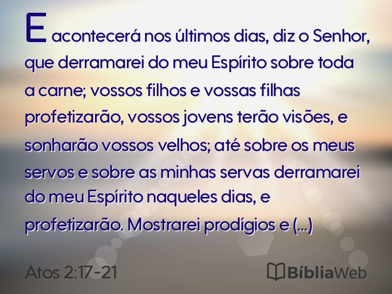 Atos 2:17-21 em imagem para compartilhar