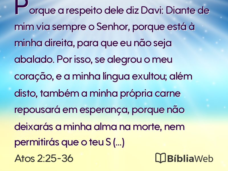 Atos 2:25-36 em imagem para compartilhar